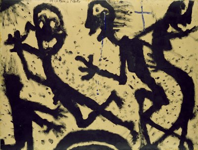 惑星から星へ、1938（紙に黒インクとガッシュ） 作： Louis Soutter